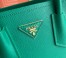 Prada Double Mini Bag In Green Saffiano Leather