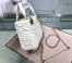 Dior Mini Lady Dior Chain Bag In White Wavy Crinkled Lambskin