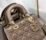 Dior Small Lady Dior My ABCDior Bag In Warm Taupe Cannage Lambskin