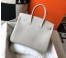 Hermes Birkin 35cm Bag In Pearl Grey Clemence Leather GHW