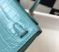 Hermes Kelly Mini II Bag In Blue Atoll Embossed Crocodile Leather