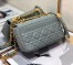 Dior Small Caro Bag In Grey Cannage Calfskin