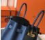 Hermes Birkin 35cm Bag In Blue Agate Clemence Leather