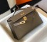 Hermes Kelly Pochette Bag In Taupe Grey Epsom Leather