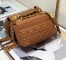 Dior Small Caro Bag In Brown Cannage Calfskin
