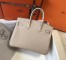 Hermes Birkin 25cm Bag In Argile Clemence Leather