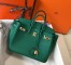 Hermes Birkin 25cm Bag In Malachite Clemence Leather