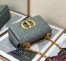 Dior Small Caro Bag In Grey Cannage Calfskin
