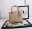 Dior Medium Lady Dior Bag with Enamel Charm In Beige Lambskin