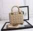 Dior Medium Lady Dior Bag with Enamel Charm In Beige Lambskin