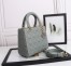 Dior Medium Lady Dior Bag with Enamel Charm In Grey Lambskin