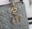 Dior Medium Lady Dior Bag with Enamel Charm In Grey Lambskin