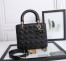 Dior Medium Lady Dior Bag with Enamel Charm In Black Lambskin