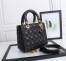 Dior Medium Lady Dior Bag with Enamel Charm In Black Lambskin
