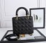 Dior Medium Lady Dior Bag with Enamel Charm In Black Lambskin