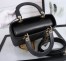 Dior Medium Lady Dior Bag with Enamel Charm In Black Lambskin