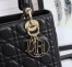 Dior Medium Lady Dior Bag with Enamel Charm In Black Lambskin