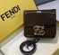 Fendi Karligraphy Bag In Brown Patent Leather