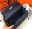 Hermes Kelly 32cm Retourne Bag In Navy Blue Clemence Leather