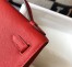 Hermes Kelly Pochette Bag In Red Epsom Leather