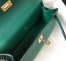 Hermes Kelly Pochette Bag In Vert Veronese Epsom Leather