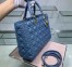 Dior Large Lady Dior Bag In Denim Blue Cannage Lambskin