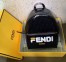 Fendi Black Glazed Fabric Large Backpack