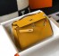 Hermes Kelly Pochette Bag In Yellow Epsom Leather