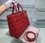 Dior Large Lady Dior Bag In Red Cannage Lambskin