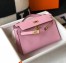 Hermes Kelly Pochette Bag In Mauve Sylvestre Epsom Leather