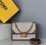 Fendi Kan U Bag In White Perforated Calf Leather