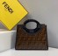 Fendi Small Runaway Shopper Bag In Brown Glazed Fabric