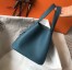 Hermes Picotin Lock 18 Bag In Blue Jean Clemence Leather