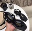 Saint Laurent Cassandra Flat Sandals In Black Calfskin