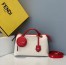 Fendi By The Way Medium Bag In Canvas With Red Leather