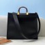 Fendi Sunshine Medium Shopper Bag In Black Calfskin