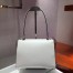 Prada Monochrome Top Handle Bag In White Saffiano Leather