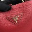 Prada Red Saffiano North South Double Medium Bag