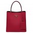 Prada Red Saffiano North South Double Medium Bag