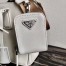 Prada Galleria Micro Bag In White Saffiano Leather