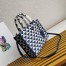 Prada Symbole Small Bag In White/Blue Jjacquard Fabric