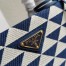 Prada Symbole Small Bag In White/Blue Jjacquard Fabric