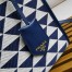 Prada Symbole Small Bag In White/Blue Jjacquard Fabric