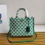 Prada Symbole Small Bag in Green and White Jacquard Fabric