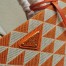 Prada Symbole Small Bag in Orange and White Jacquard Fabric