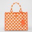 Prada Symbole Small Bag in Orange and White Jacquard Fabric