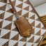 Prada Symbole Small Bag In White/Brown Jjacquard Fabric