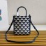 Prada Symbole Micro Bag In White/Blue Jjacquard Fabric