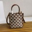 Prada Symbole Micro Bag In White/Brown Jjacquard Fabric