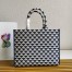 Prada Symbole Large Bag In White/Blue Jjacquard Fabric